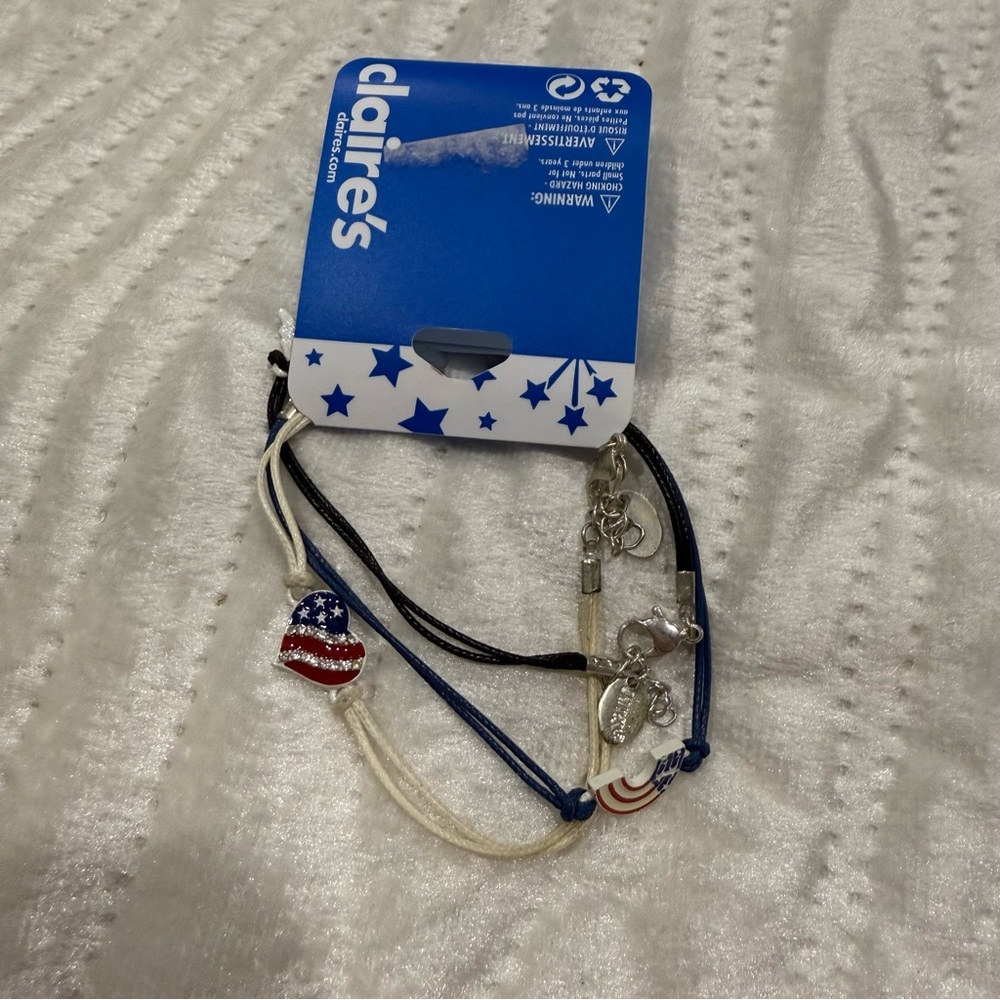 10 for $10 Claire's Red, White, and Blue Charm Bracelets